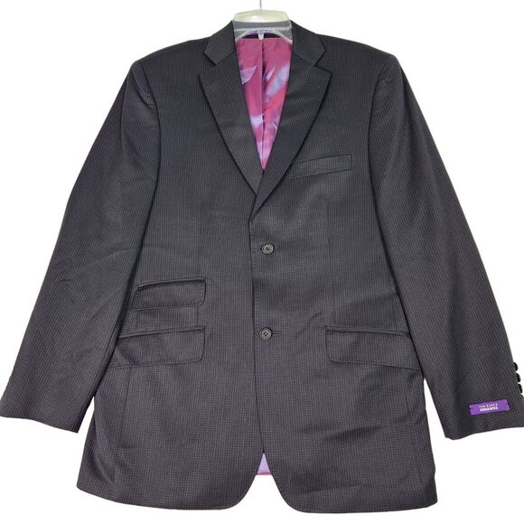 Ted Baker Blazer Mens 40R Black Muted Stripe Endurance 100% Wool 2 Button Coat - Picture 2 of 14